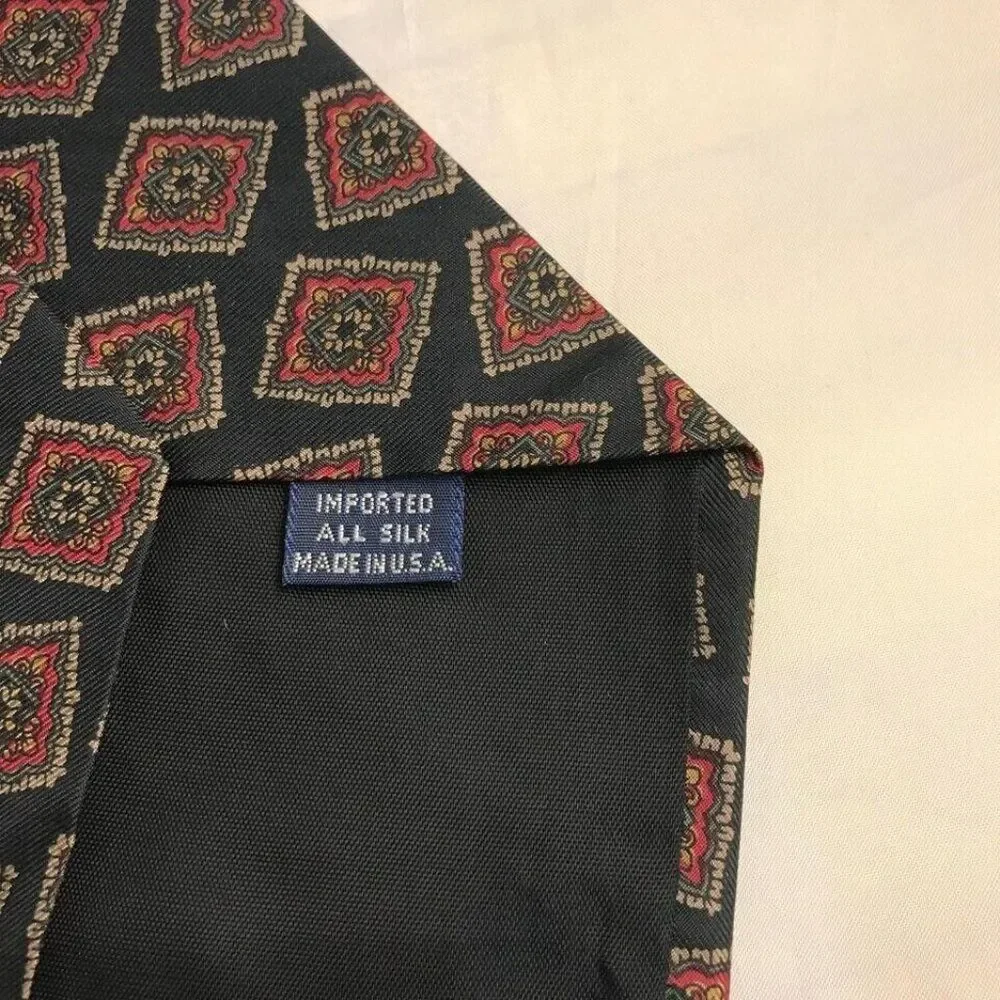 #1210 VTG CARLOS TOMASINI SILK WOVEN PRINT NECKTIE 55X4